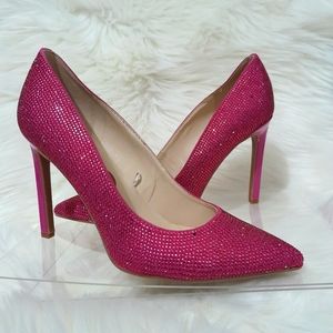 Nine West Twin Pink Crystal Pumps Heels